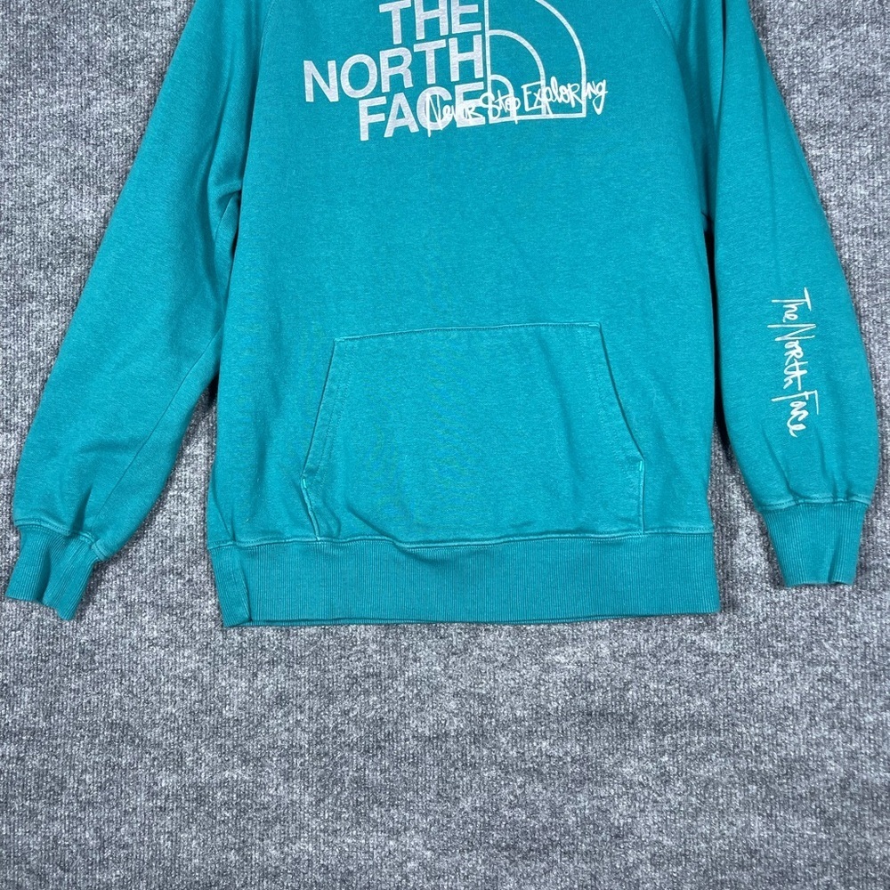 The North Face Women’s Small Never Stop Exploring‎ Logo Teal Hooded Sweatshirt - Picture 4 of 10